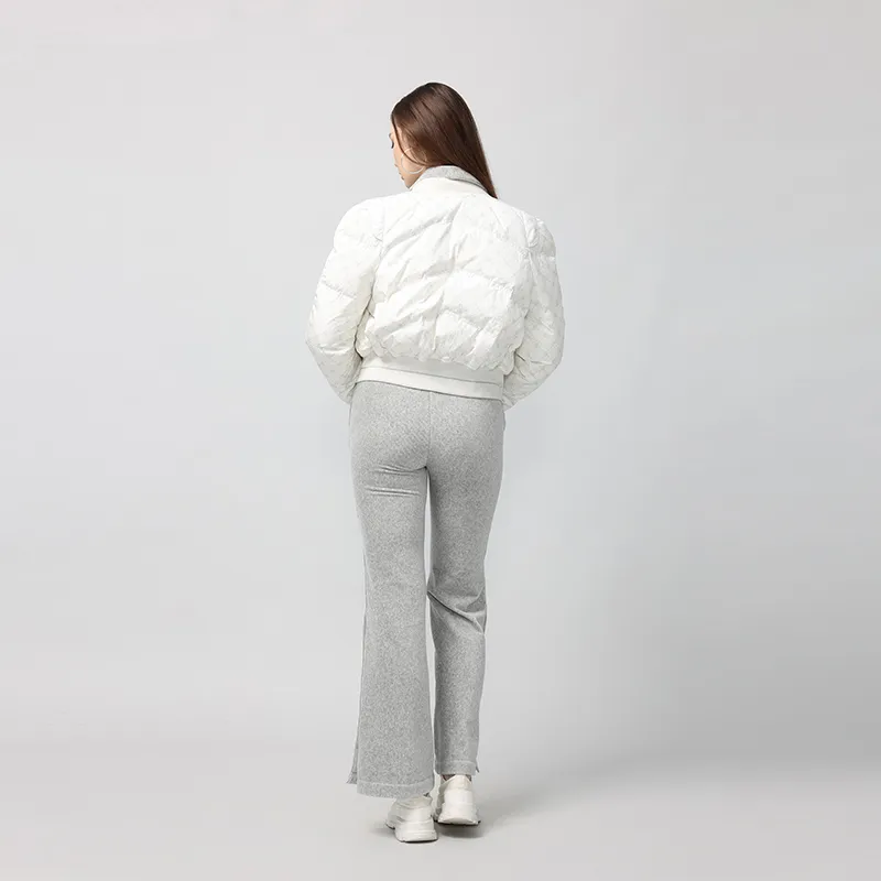 RARE FW22 Solid Color Baseball Collar Cropped Down Jacket Women's White-3