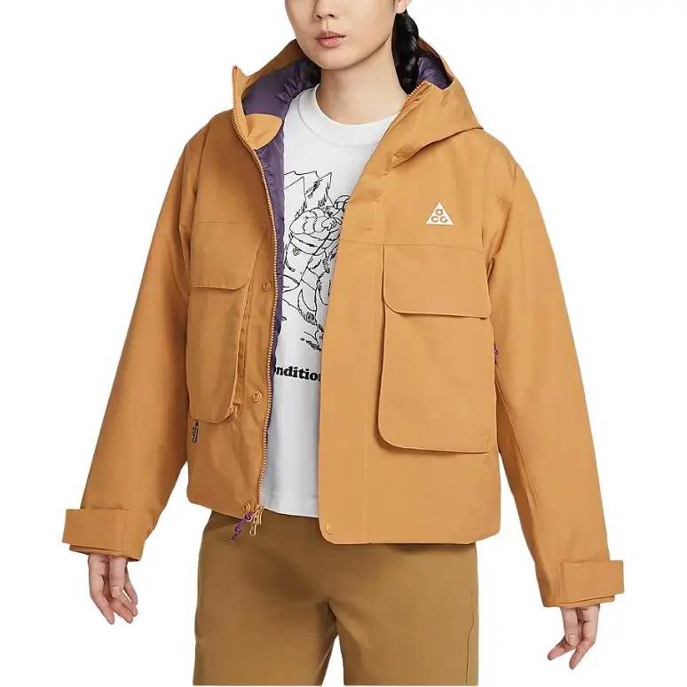Nike ACG Collection Storm FIT Skull Peak Jackets Coats Women's Earth Yellow-3