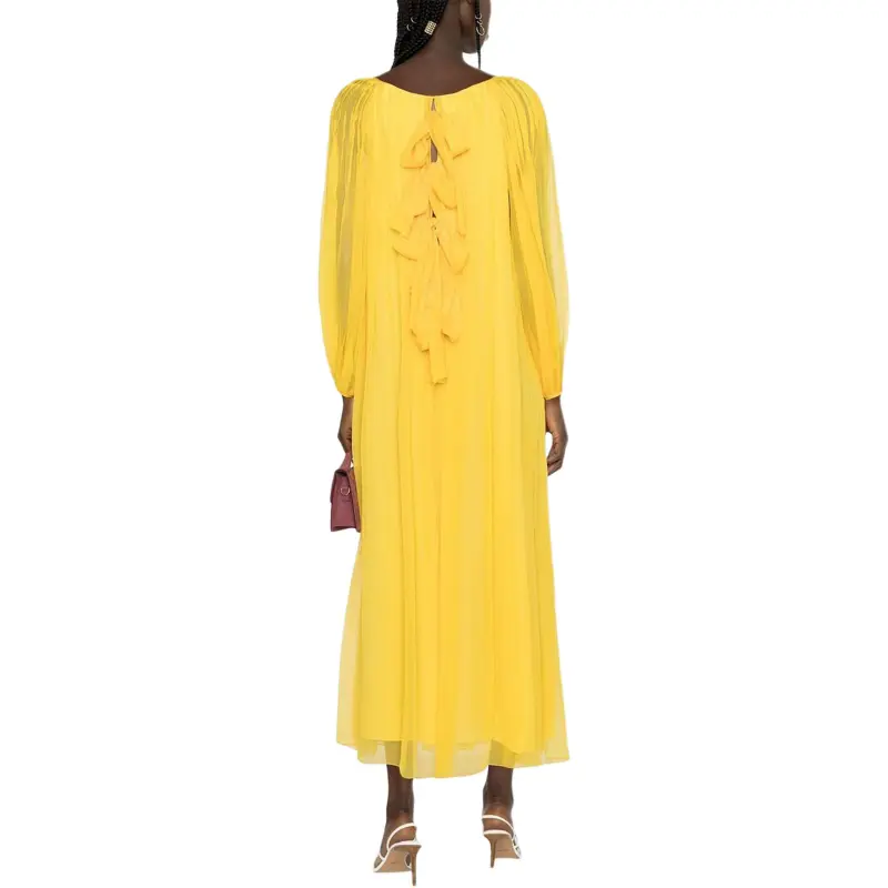 Chloé Long Sleeved Dresses Women's Yellow-4