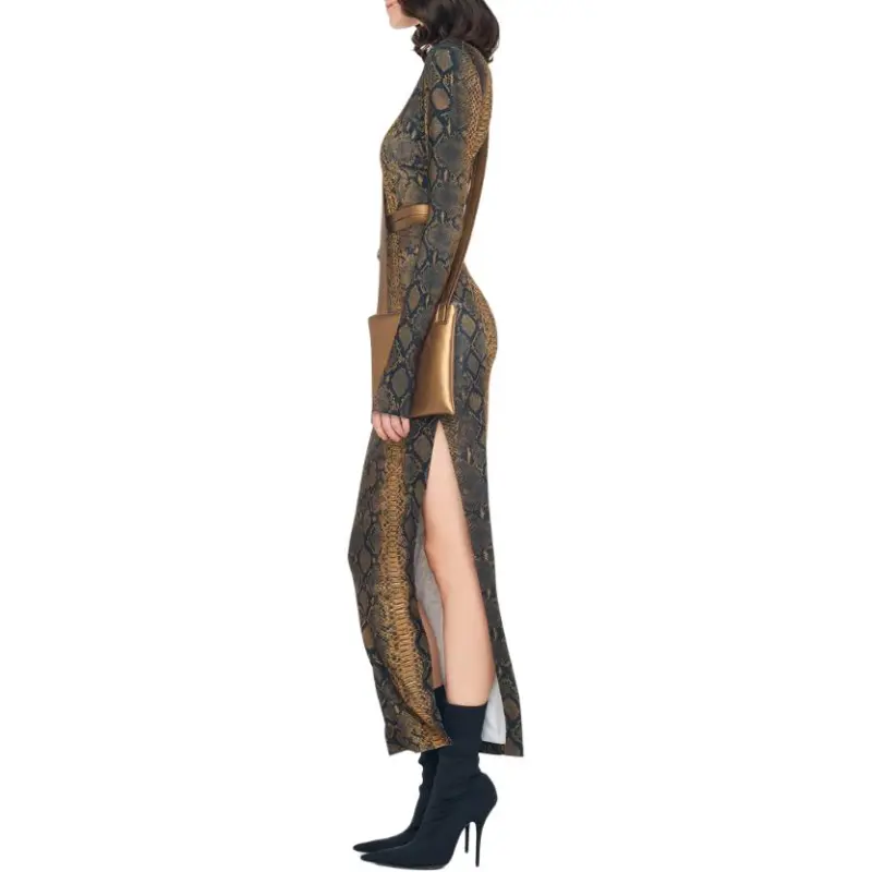 NORMA KAMALI Snake print Maxi Dress-2