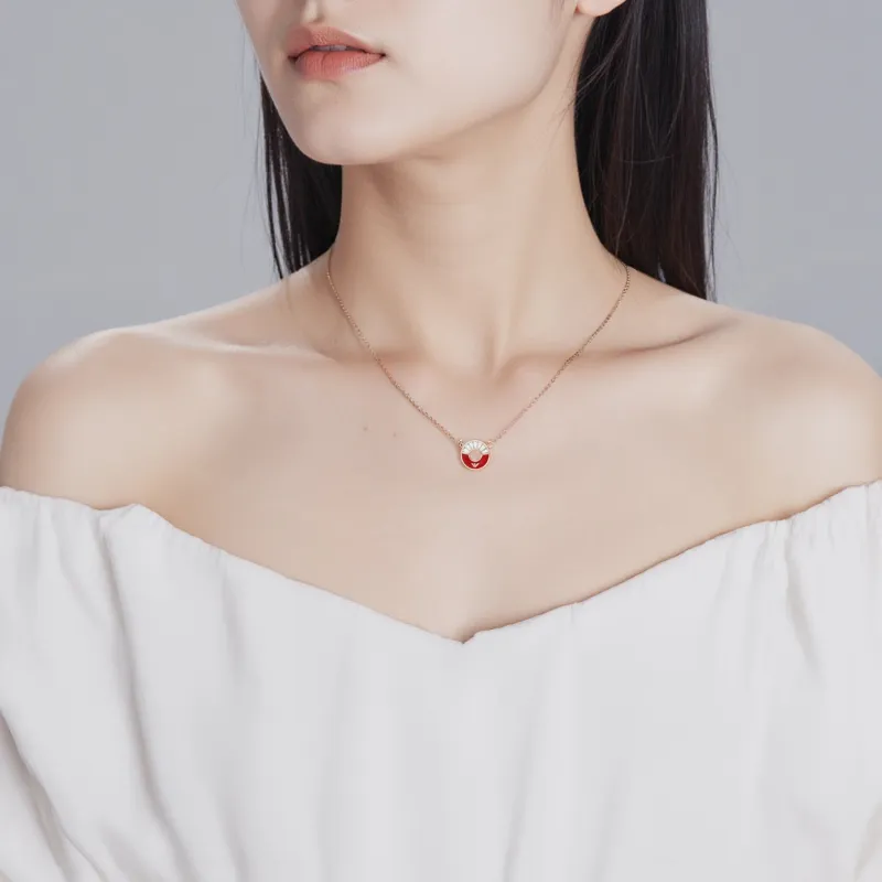 EMPORIO ARMANI 925 Sterling Silver Necklaces Women's Red-1