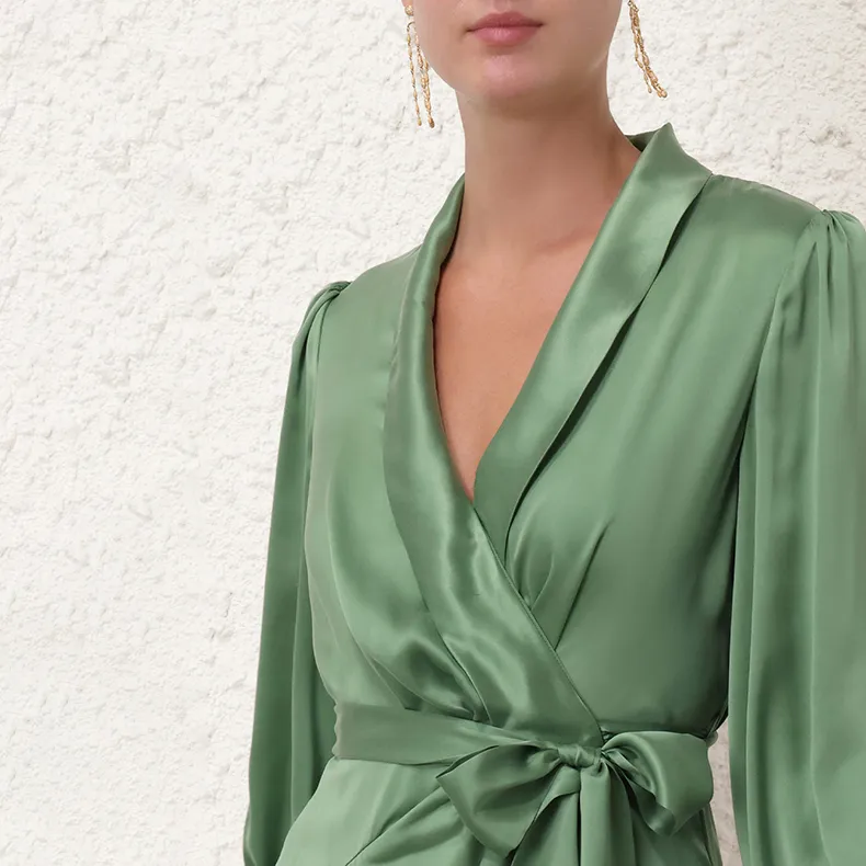 Zimmermann SS24 Long Sleeved Dresses Women's Matcha Green-5
