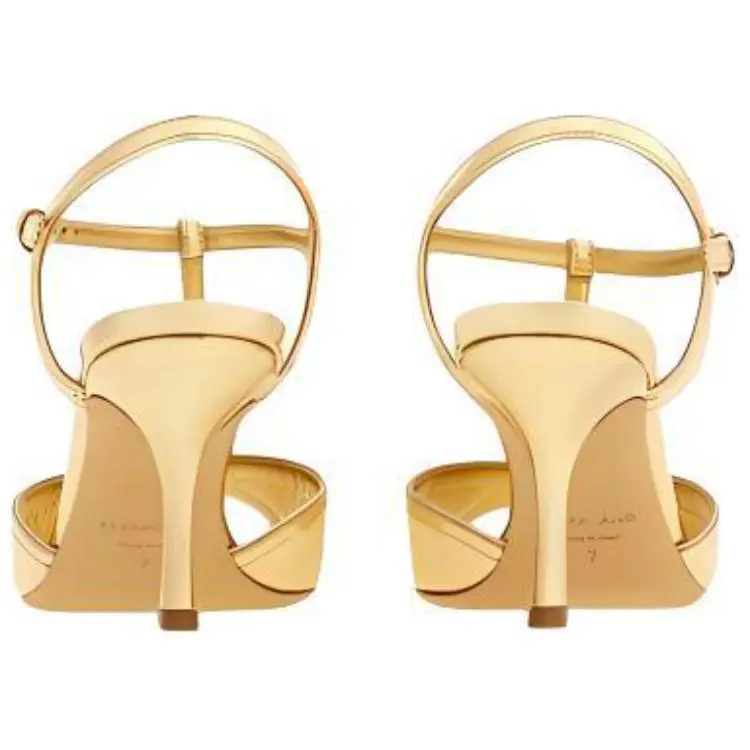 FERRAGAMO Slim Heel High Heels 7cm Women's Gold-4