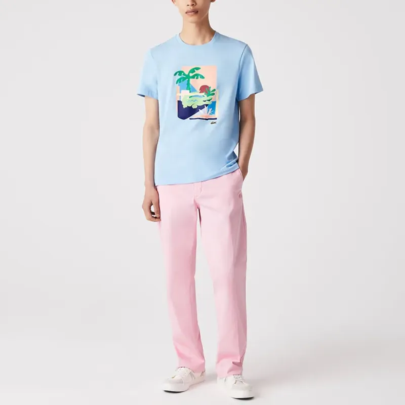 LACOSTE SS22 T Shirt Men's Sky Blue-2