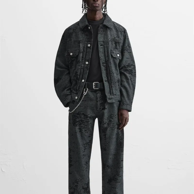 ZARA Denim Jackets Men Black-2