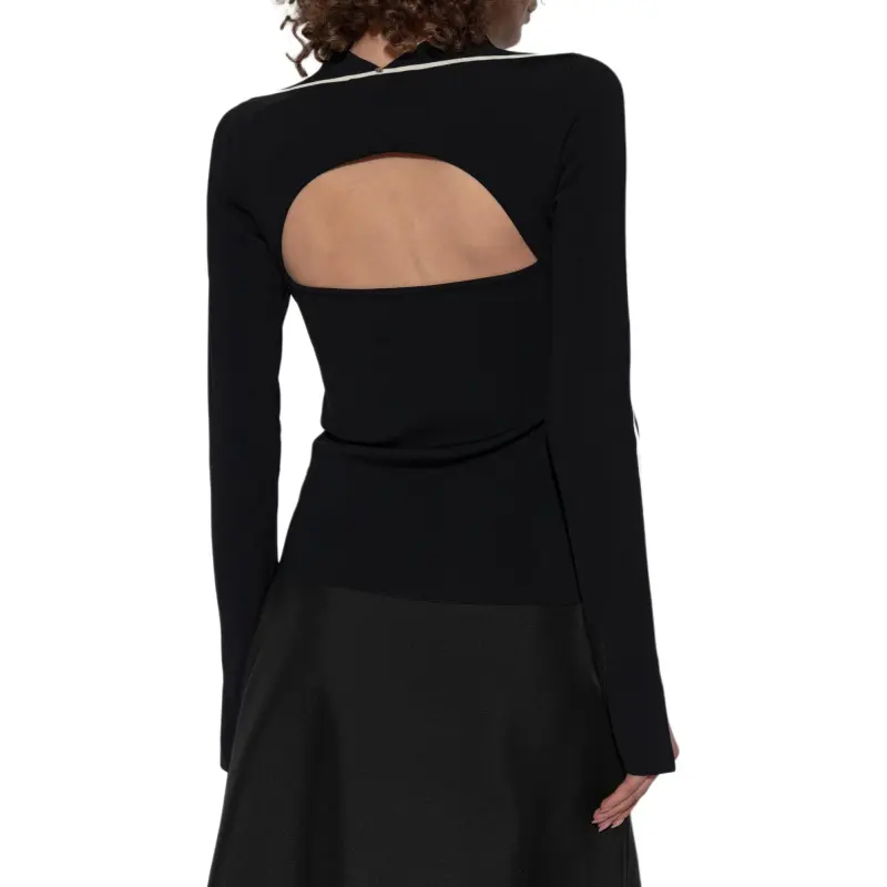 SportMax Adda Mock Neck Cut Out Jumper-3