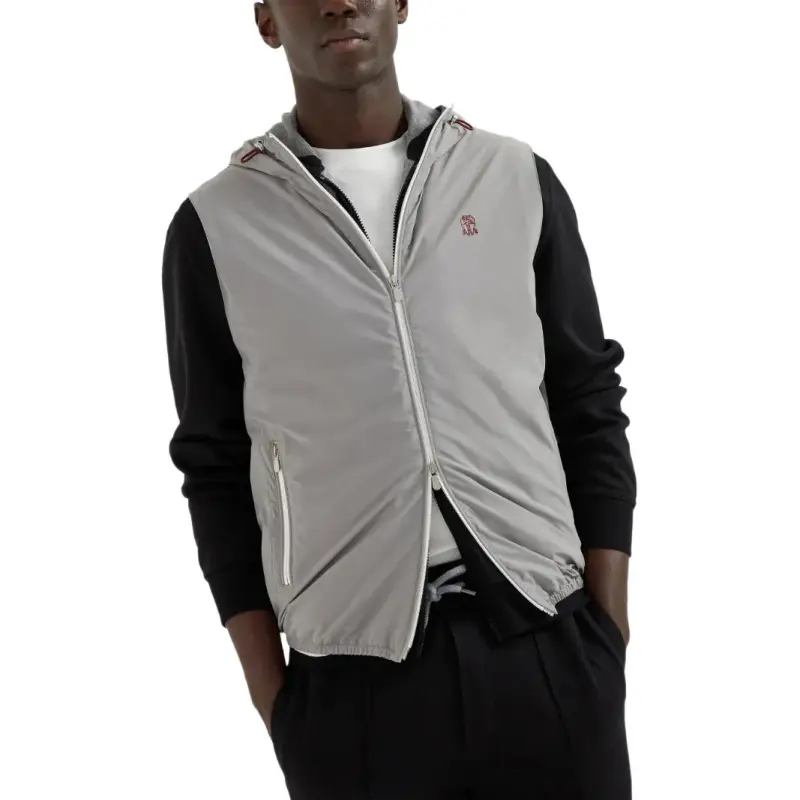 Brunello Cucinelli Logo Embroidered Zip Up Gilet-2