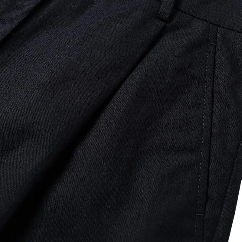 WEEKEND MaxMara Ecuba Collection Cotton And Linen Canvas Bermuda Shorts Casual Shorts Women's Black-6