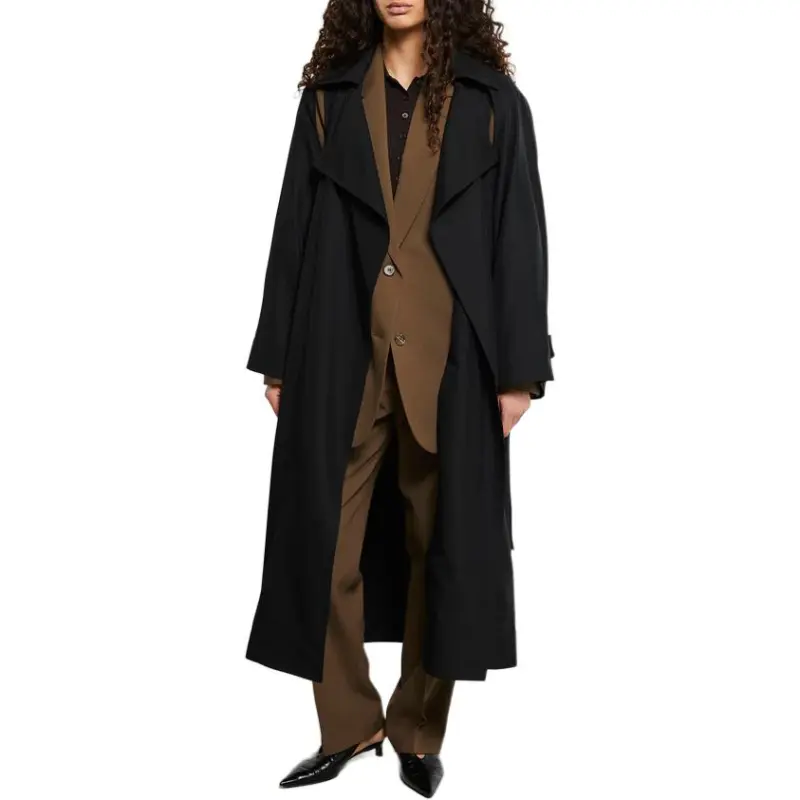 THE FRANKIE SHOP Trench Coat Women's Black-1