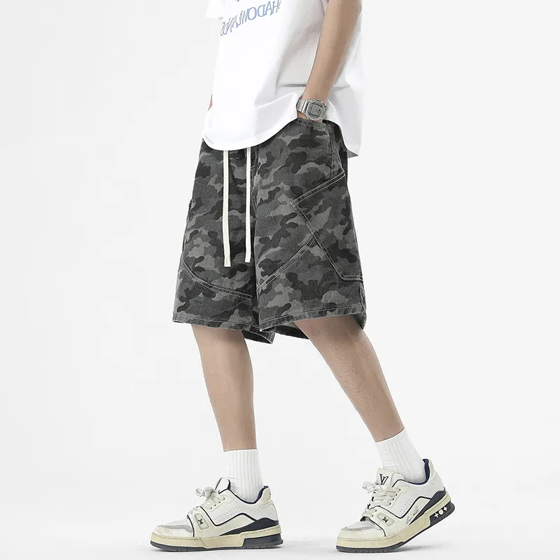 FAIRWHALE Denim Shorts Men Camouflage-2