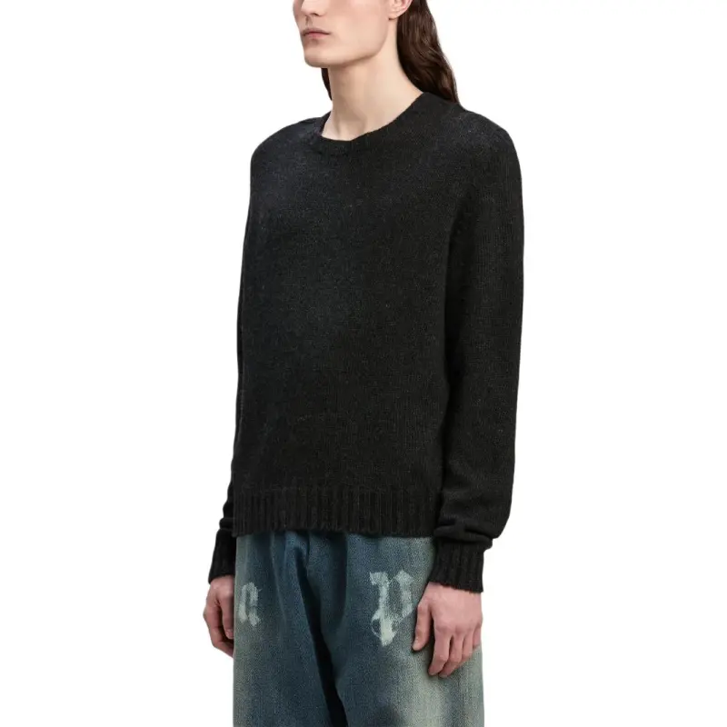 PALM ANGELS Curved logo Wool Sweater-4