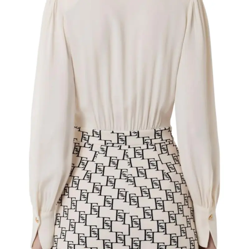 Elisabetta Franchi Long-Sleeved Dresses Women's Butter Black-4