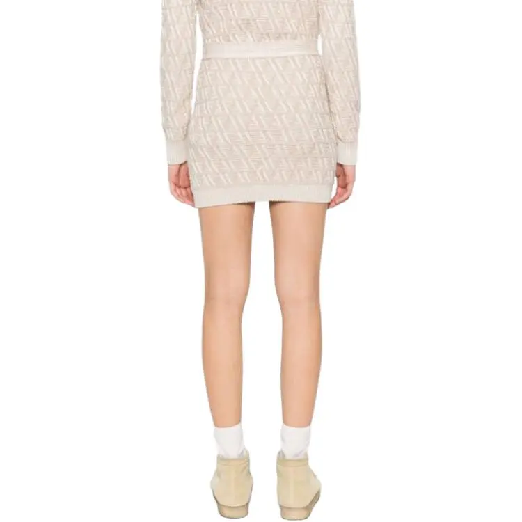 FENDI Logo Intarsia Knit Skirt-5