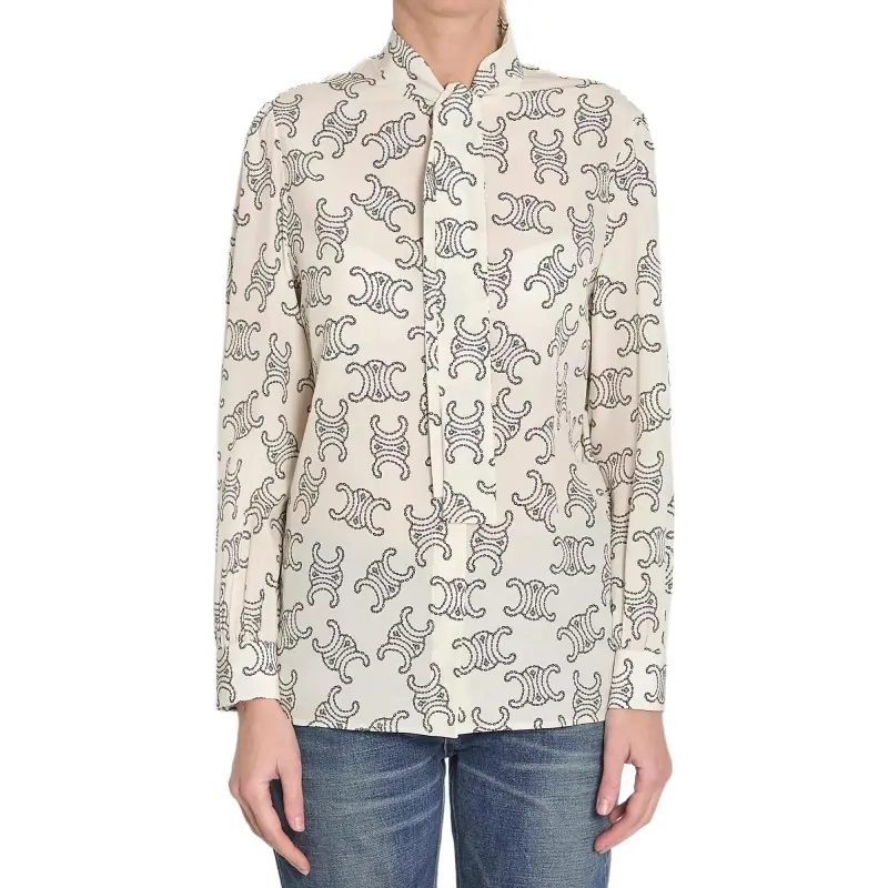 CELINE Lavallière Blouse In Crêpe De Chine-2