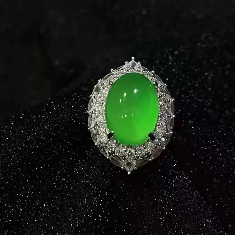 Grace Chalcedony Jade Rings Women's-11