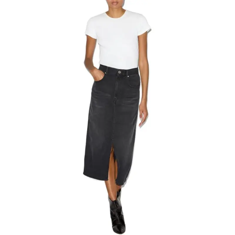 ISABEL MARANT High Waist Front Slit Skirt-2