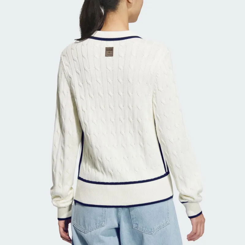 Adidas Originals RETROCARDIGAN SS25 SPORTY CLUB Knitwear Women's Jade White-2