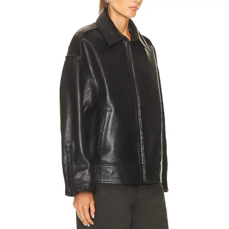 GRLFRND Leather Jacket Women's Black-3