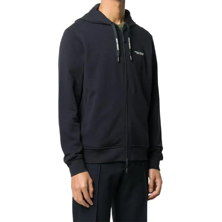 ARMANI EXCHANGE Logo Print Zipped Hoodie-3