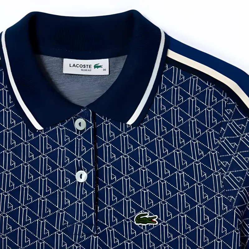 LACOSTE Logo embroidered Cotton Polo Top-3