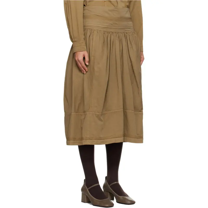 Lemaire Casual Long Skirt Women's Brown-2