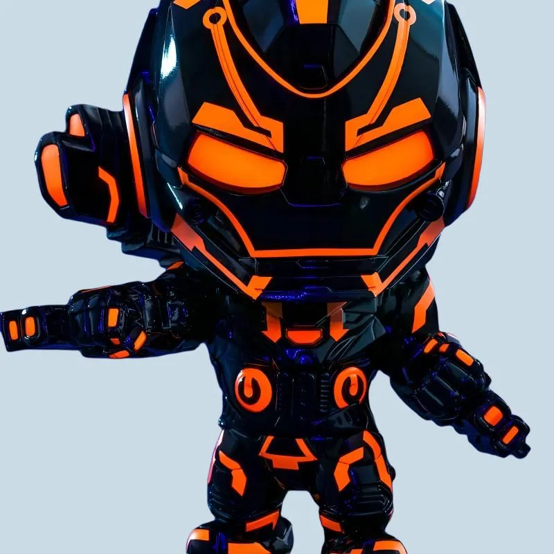 Hot Toys War Machine Cosb697 The Avengers 4 Endgame Chibi Figures Battle Lightspeed Orange-3