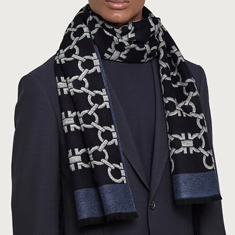 Ferragamo Gancini pattern Knitted Scarf-2