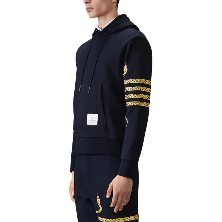 THOM BROWNE Snake 4 Bar Roll neck Hoodie-1