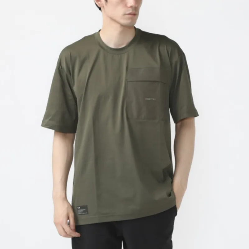 Oakley Drop Shoulder Sleeve T-Shirt Unisex Army Green-2