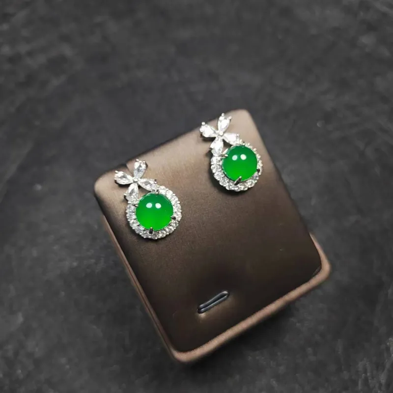 JUNWEN Chalcedony Stud Earrings Women's-2