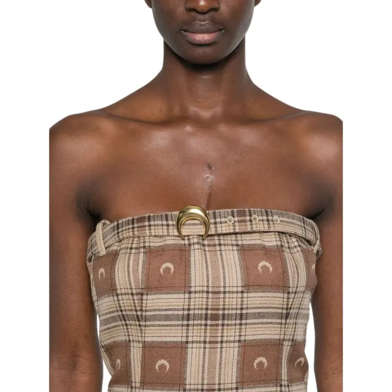 Marine Serre Moon Check jacquard Mini Dress-4