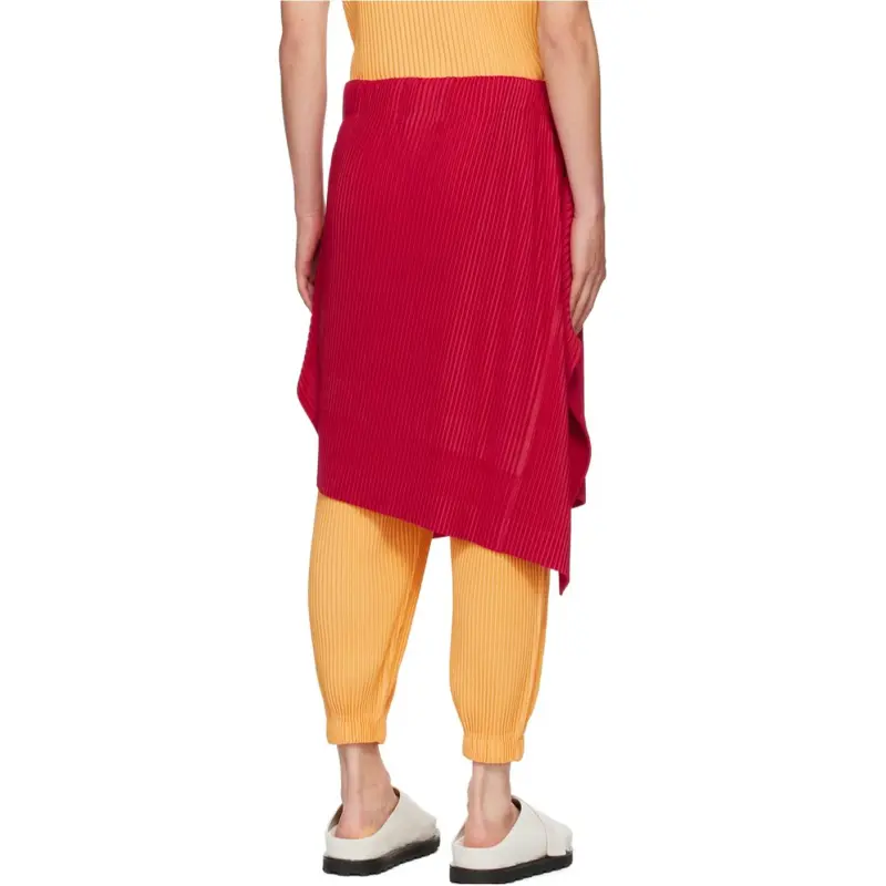 Homme Plissé Issey Miyake Casual Long Skirt Women's Red-4