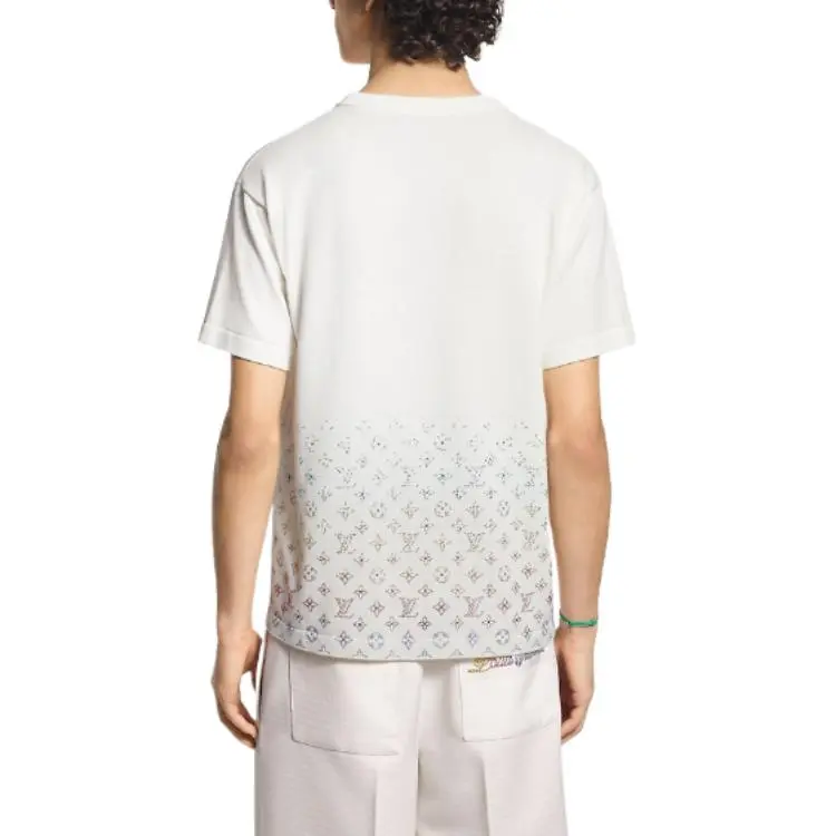LOUIS VUITTON 1AGTLE Monogram Gradient Embellished Short Sleeved Crewneck-4