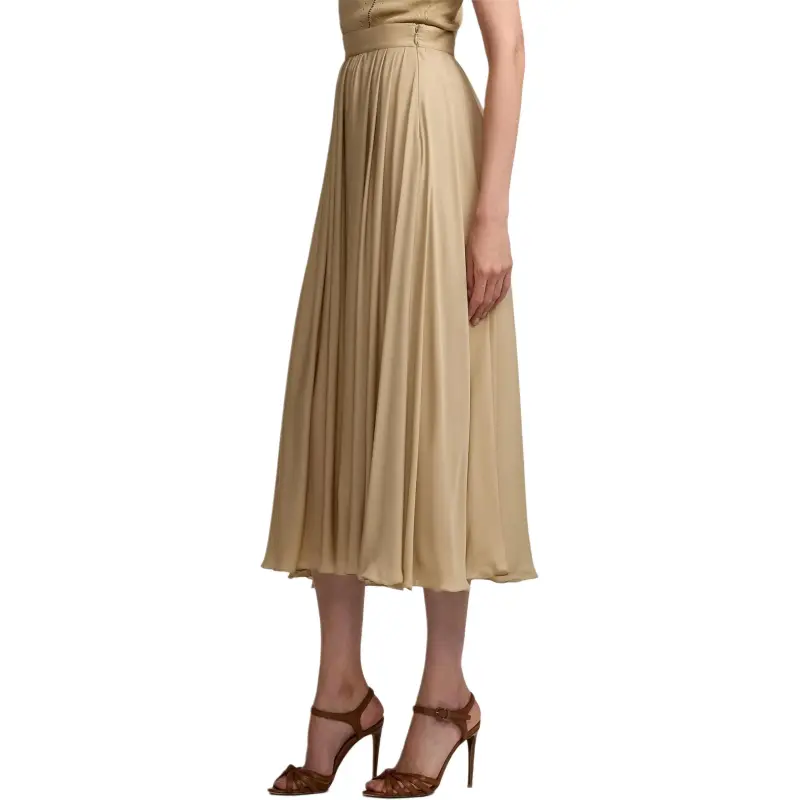 Ralph Lauren Collection Kynlee Pleated Midi Skirt-3