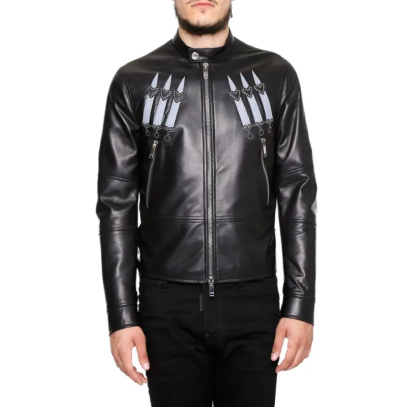 Valentino Leather Jacket Men's Black-1