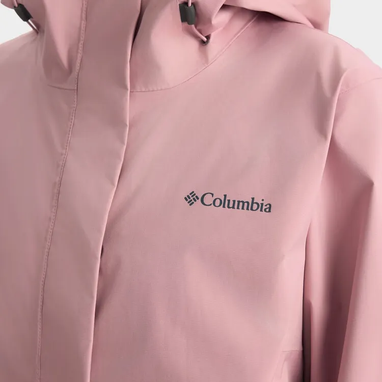 Columbia Outdoor Hiking Waterproof And Warm Windbreaker Jacket Women's Cherry Blossom Pink-3