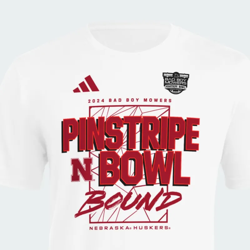 Adidas Free Shipping With AdiClub Nebraska Pinstripe Bowl Participant Tee-2