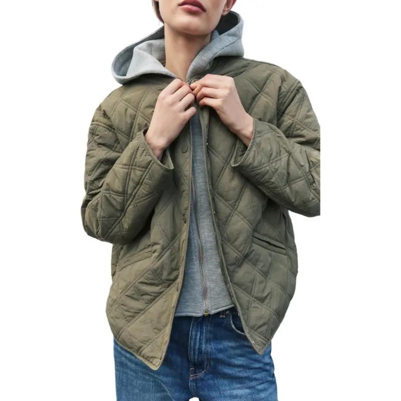 ZARA Puffer Jacket Women's Khaki-4