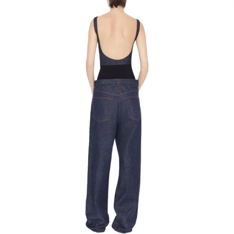 Alaia Sleeveless Denim Bodysuit-3