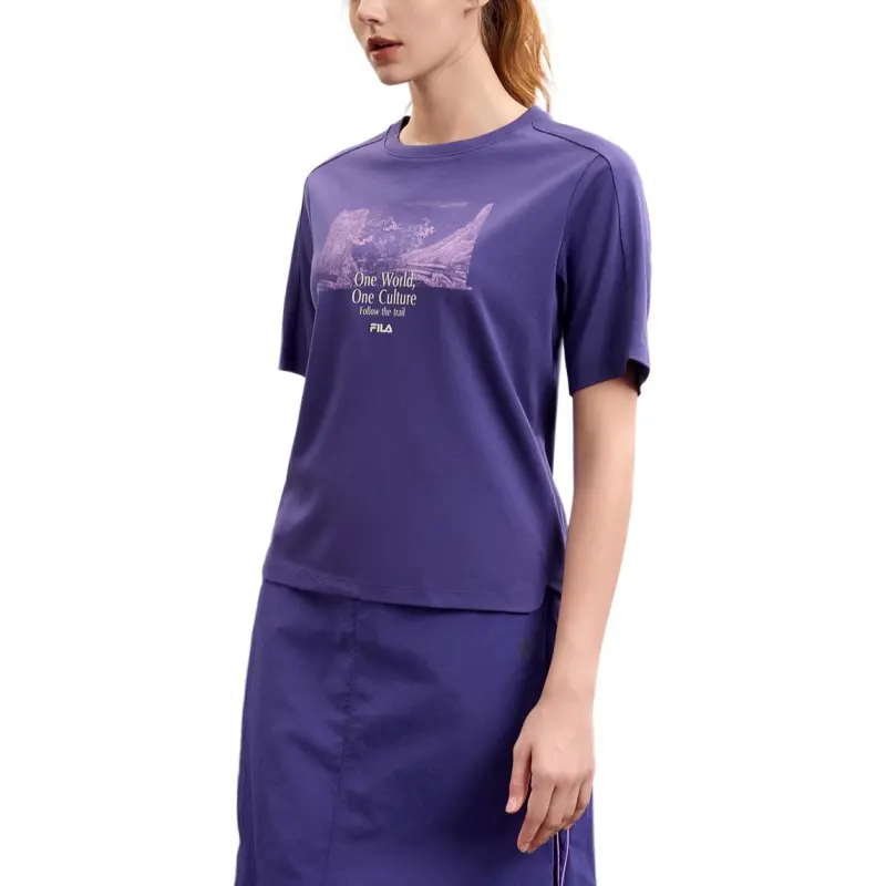 FILA T Shirt Women's Dark Purple-3