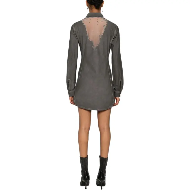 DIESEL Logo Embroidered Long Shirt-4