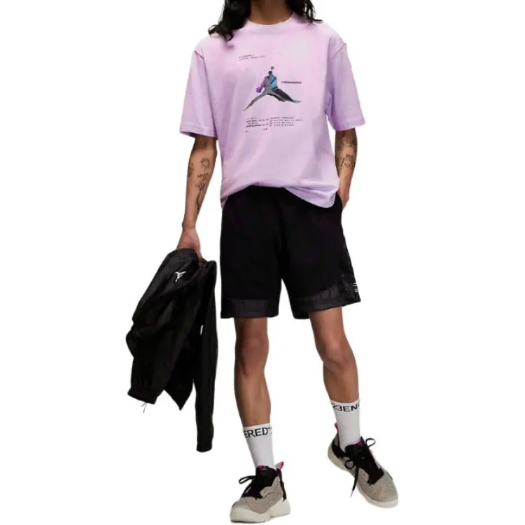 Jordan T Shirt Men's Pink Purple-2