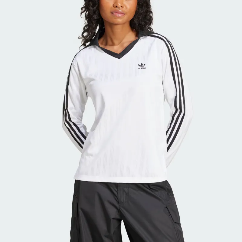 Adidas Originals ADICOLOR FOOTBALL JACQUARD Polo Shirt Women's White-2