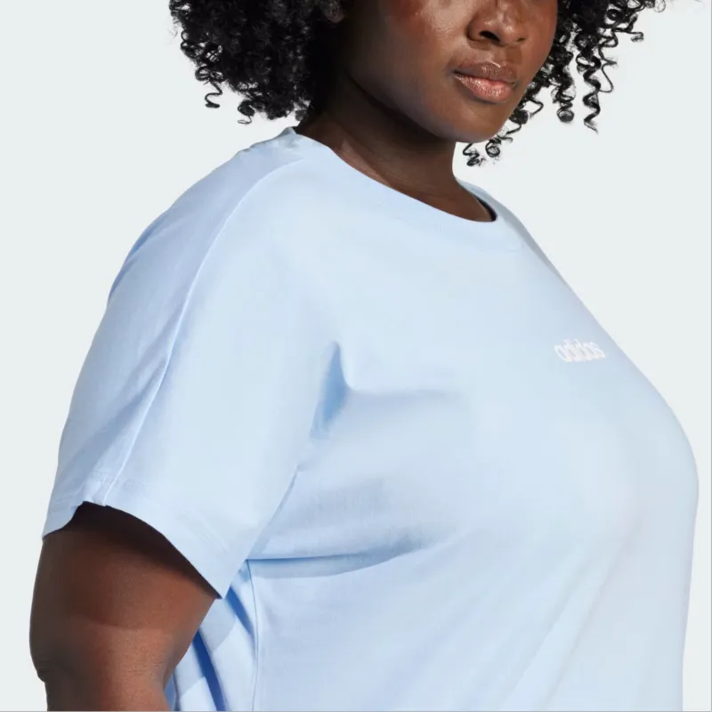 Adidas Free Shipping With AdiClub Essentials Linear Cotton Tee Plus Size-3