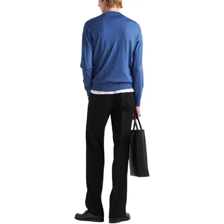 PRADA Logo embroidered Virgin Wool Jumper-2