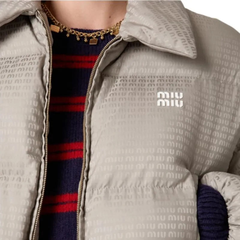 MIU MIU FW24 Down Jacket Women's Gray-4