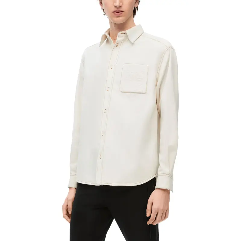 LOEWE Collared Button Up Denim Shirt-2