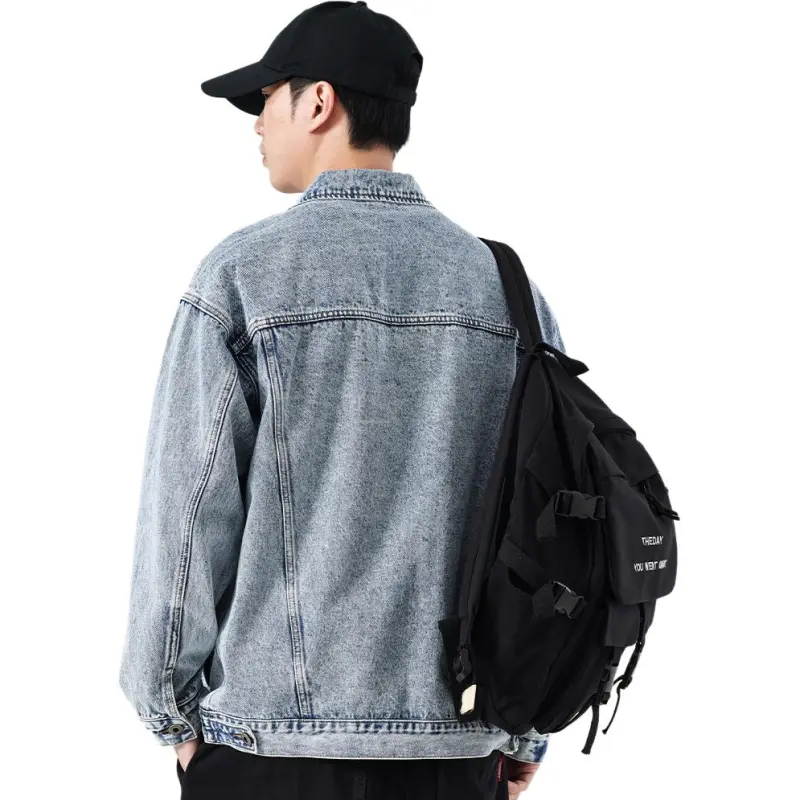 VALKOMM Denim Jacket Unisex Bleached White Blue-6
