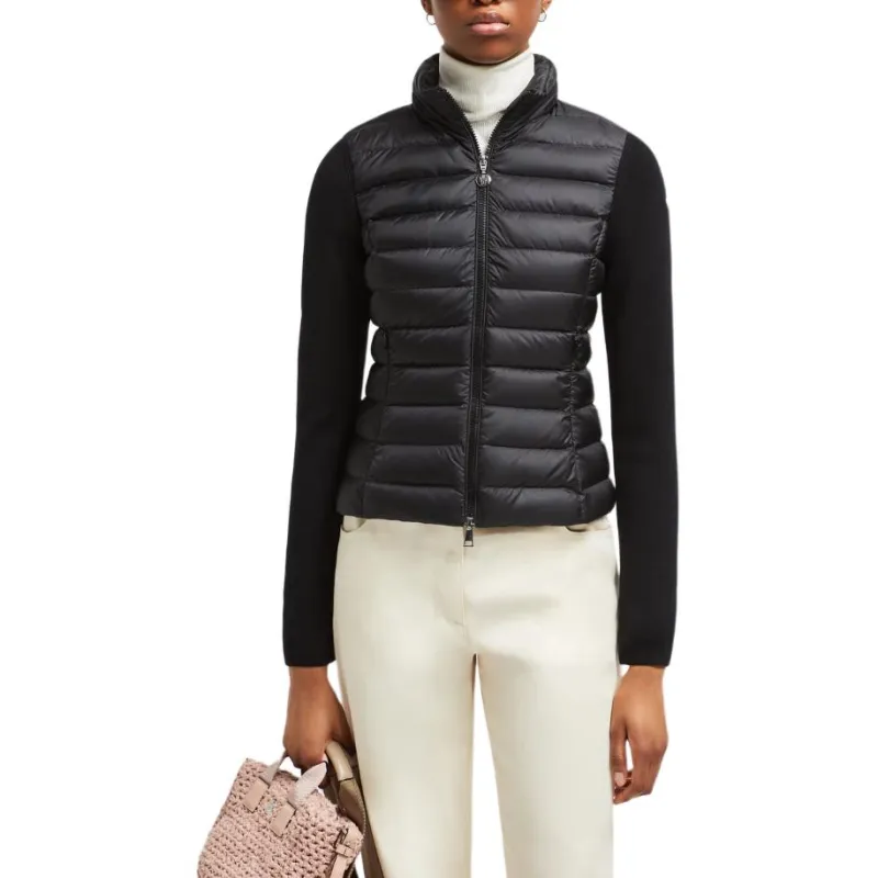 Moncler Logo Patch Padded Zip Up Cardigan-4