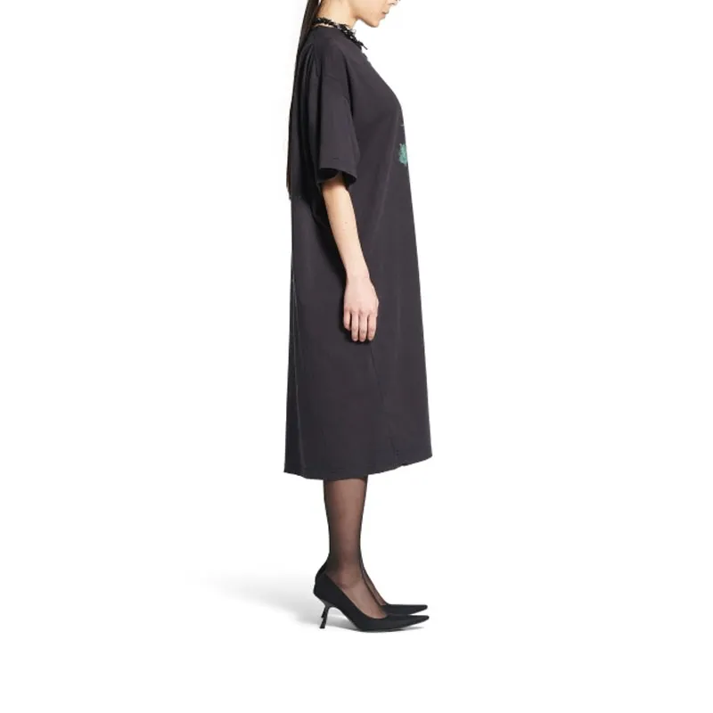 Balenciaga SS25 Short Sleeved Dresses Women's Faded Black-3